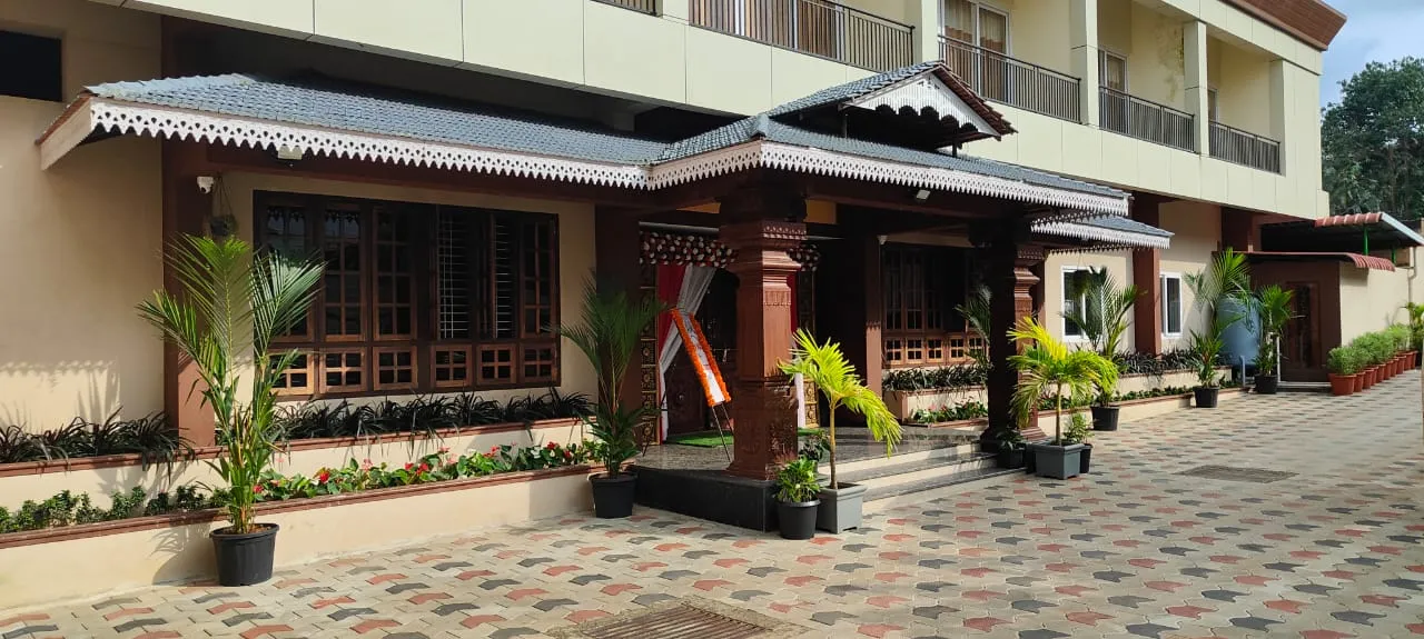 Side view of Parijatha Inn property near Nethravathi Bridge, Dharmasthala